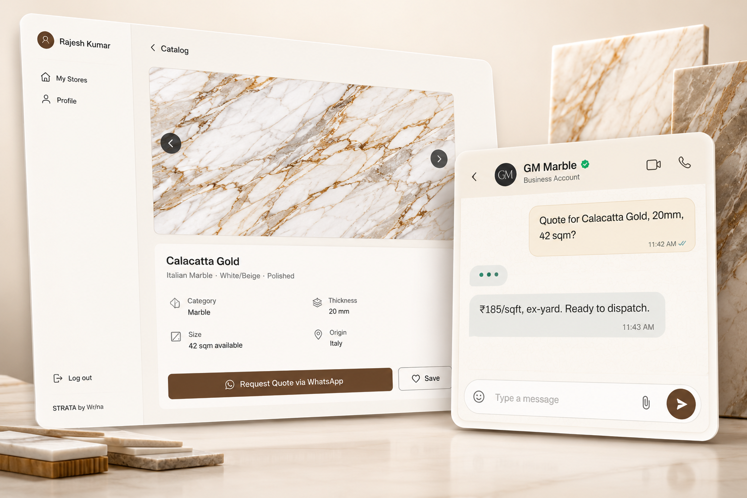 Request quote flow screenshot
