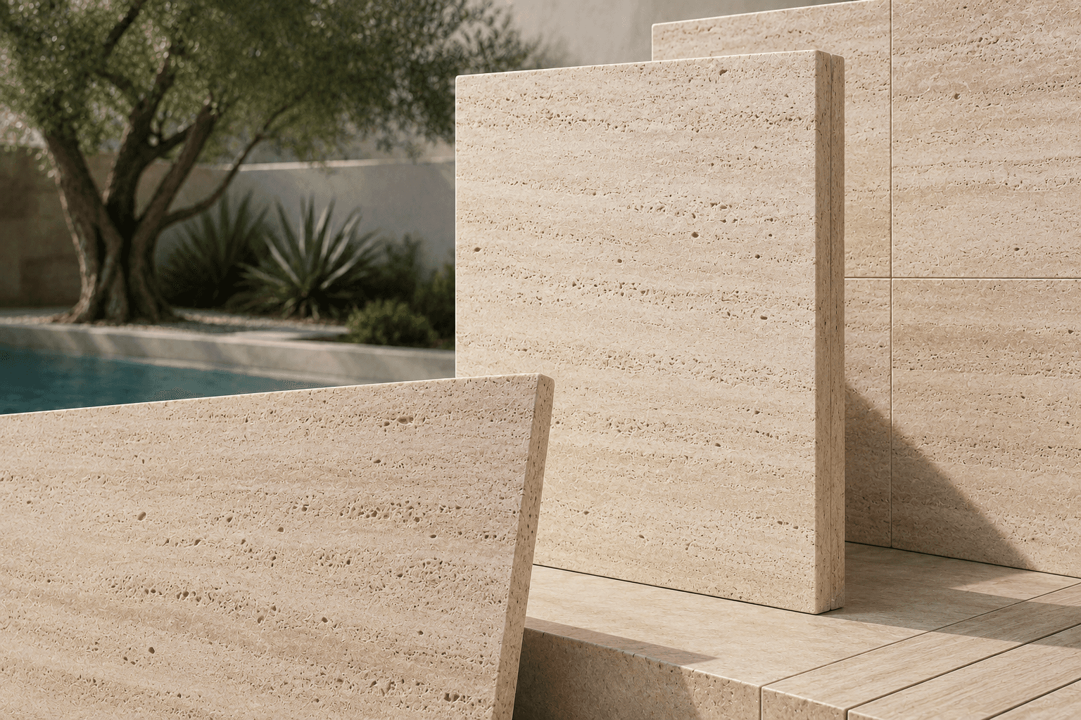 Travertine / outdoor stone photo