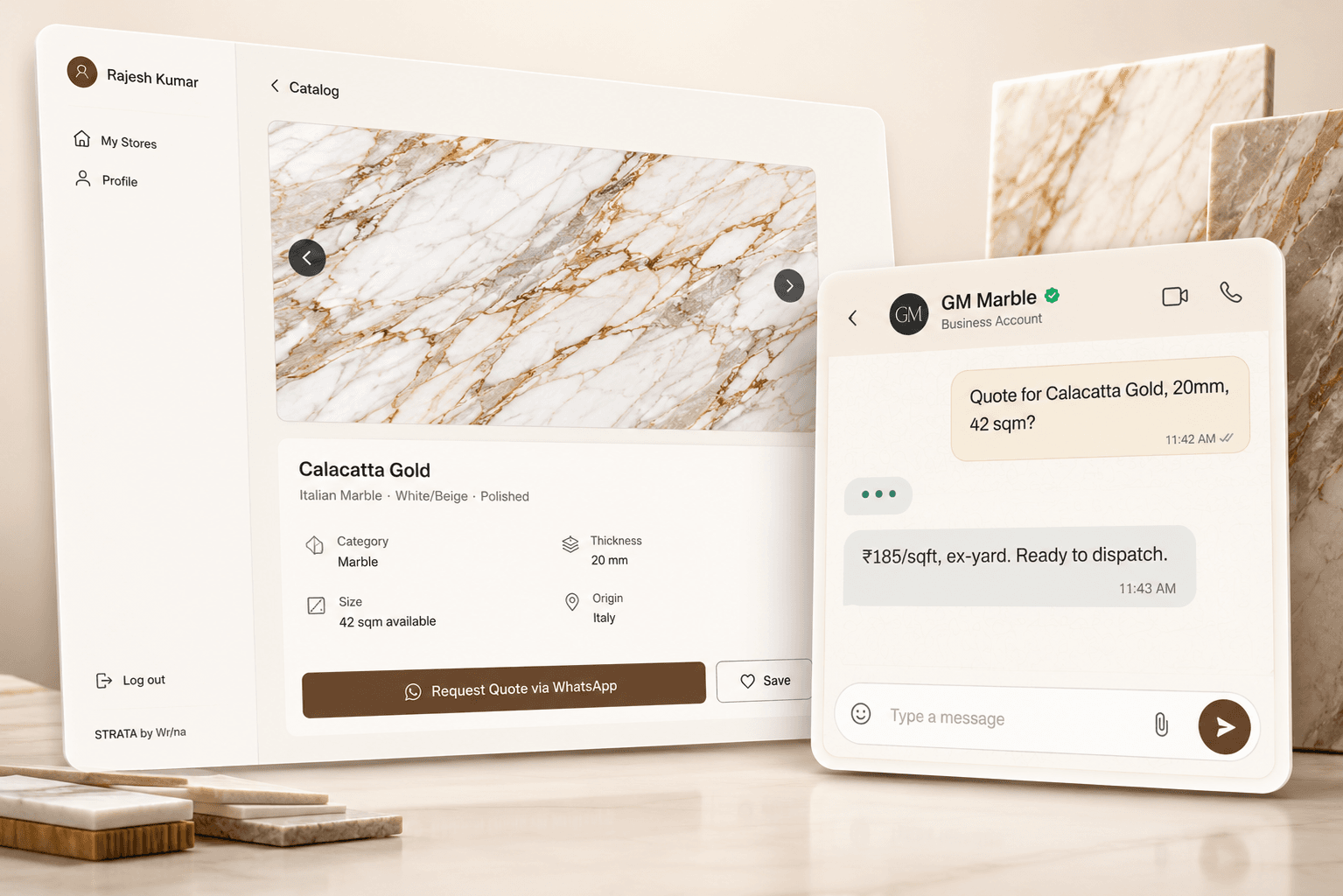 Request quote flow screenshot