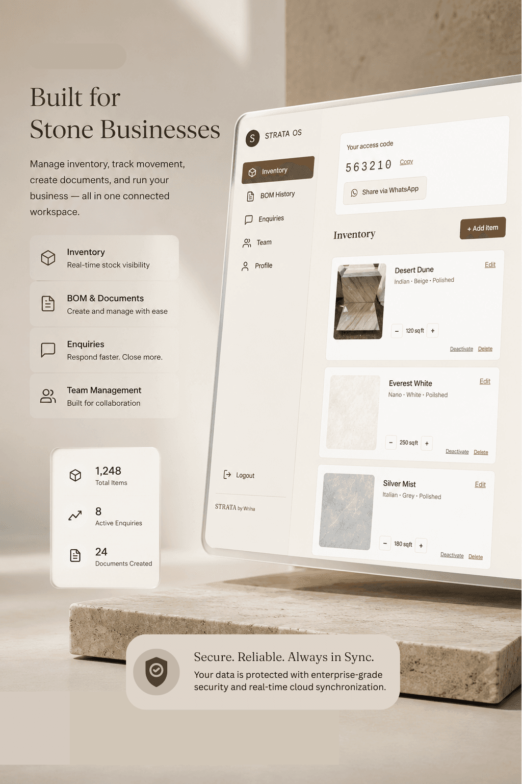 StrataOS dashboard photo